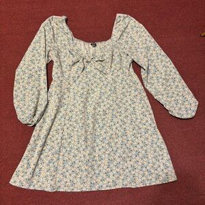 Lily Rose Floral Long Sleeve Tie Front Mini Dress XXL